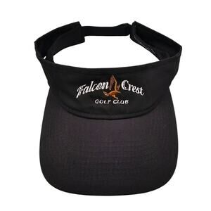 Falcon Crest Golf Club Mens Black Adjustable Visor Hat